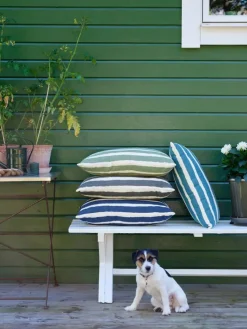 Chhatwal & Jonsson Block Stripe utomhuskudde 40x60 cm Blue-off white