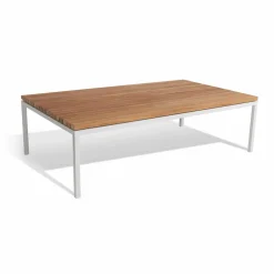 Skargaarden Bönan loungebord 105x60x30 cm ljusgrå ram-teak