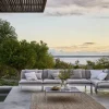 Skargaarden Bönan modulsoffa Fiord 551 beige 2-sits mörkgrå aluminium ram