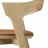 Ethnicraft Bok barstol Lackerad ek-läder Cognac 75 cm