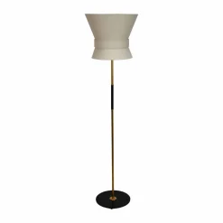 Örsjö Belysning Bow golvlampa Rå mässing-cream white large 159 cm