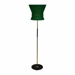 Örsjö Belysning Bow golvlampa Rå mässing-emerald green large 159 cm