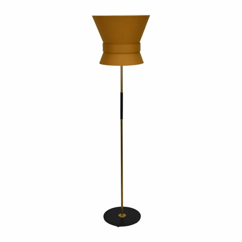 Örsjö Belysning Bow golvlampa Rå mässing-yellow ochre large 159 cm