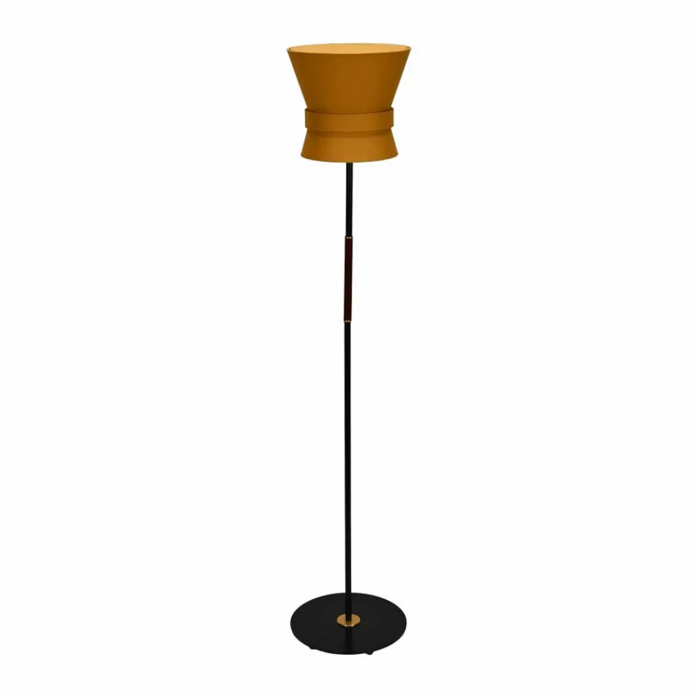 Örsjö Belysning Bow golvlampa Svart-yellow ochre small 147 cm