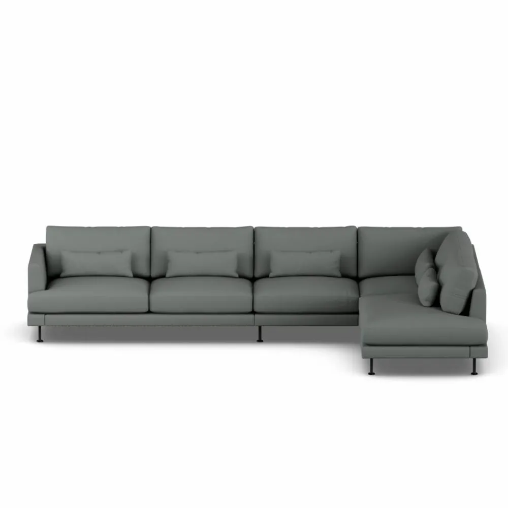 1898 Bredhult soffa Caleido Grey 1240-svart stål 4-sits B1