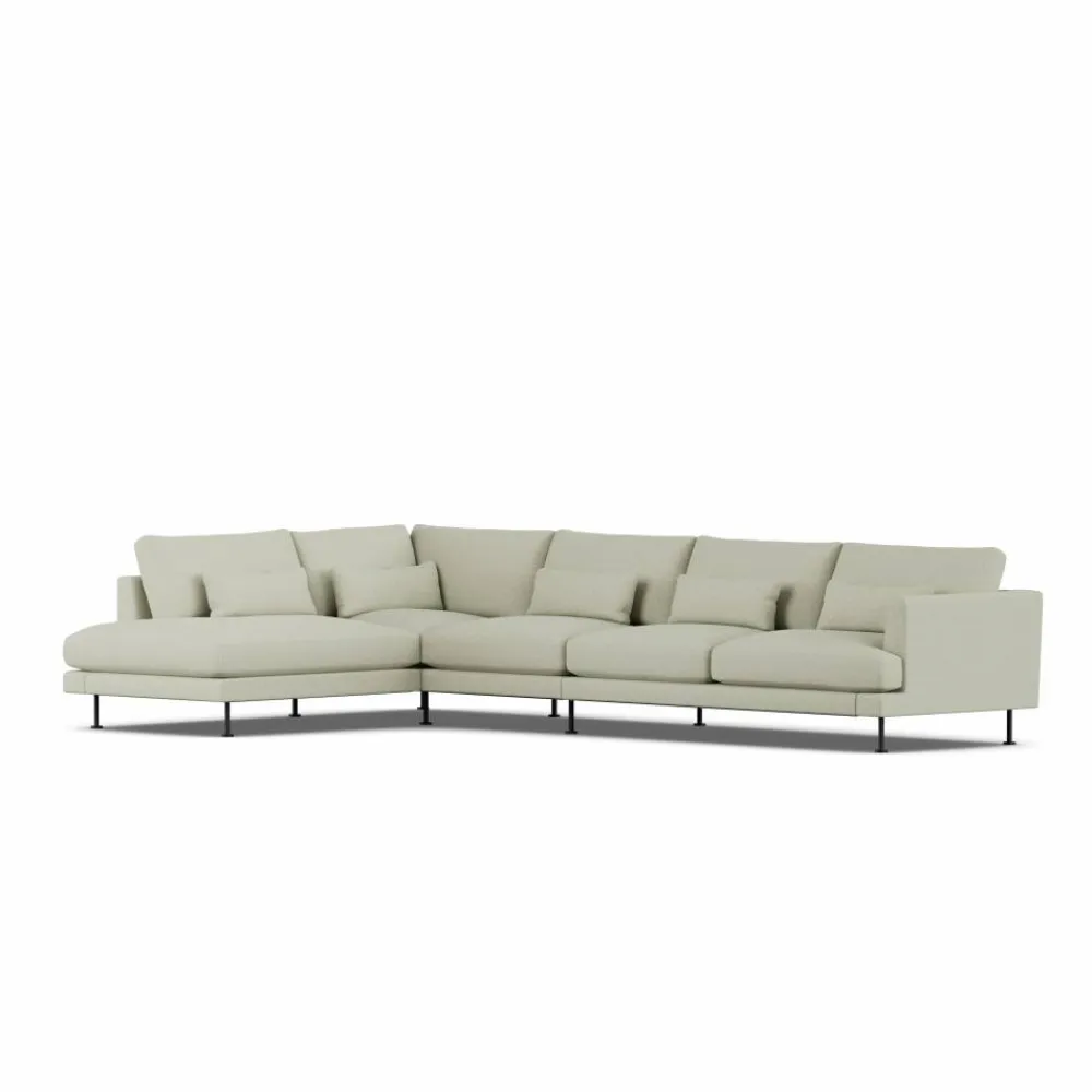 Sale 1898 Bredhult soffa Luiza Beige 3981-svart stål 4-sits B2