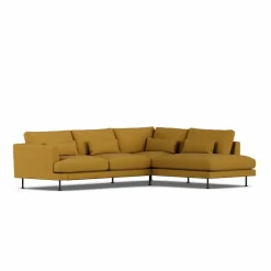 1898 Bredhult soffa Luiza Mustard 3972-svart stål 3-sits A1