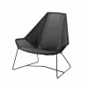 Cane-line Breeze loungefåtölj hög rygg weave Black