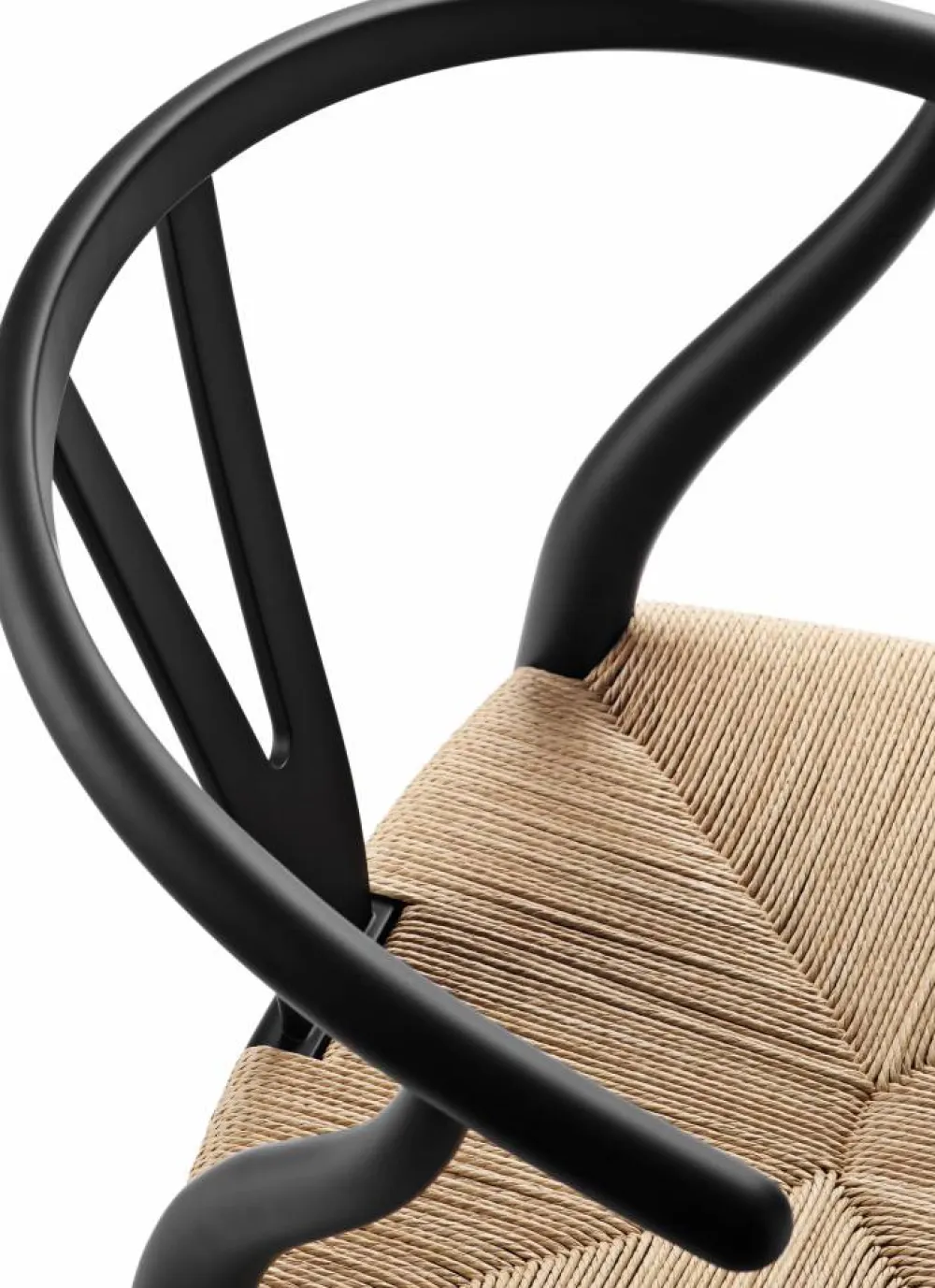 Carl Hansen & Søn CH24 Y-stol Soft naturflätad sits Black S9000-N