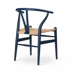 Outlet Carl Hansen & Søn CH24 Y-stol Soft naturflätad sits Blue S8010-R90B