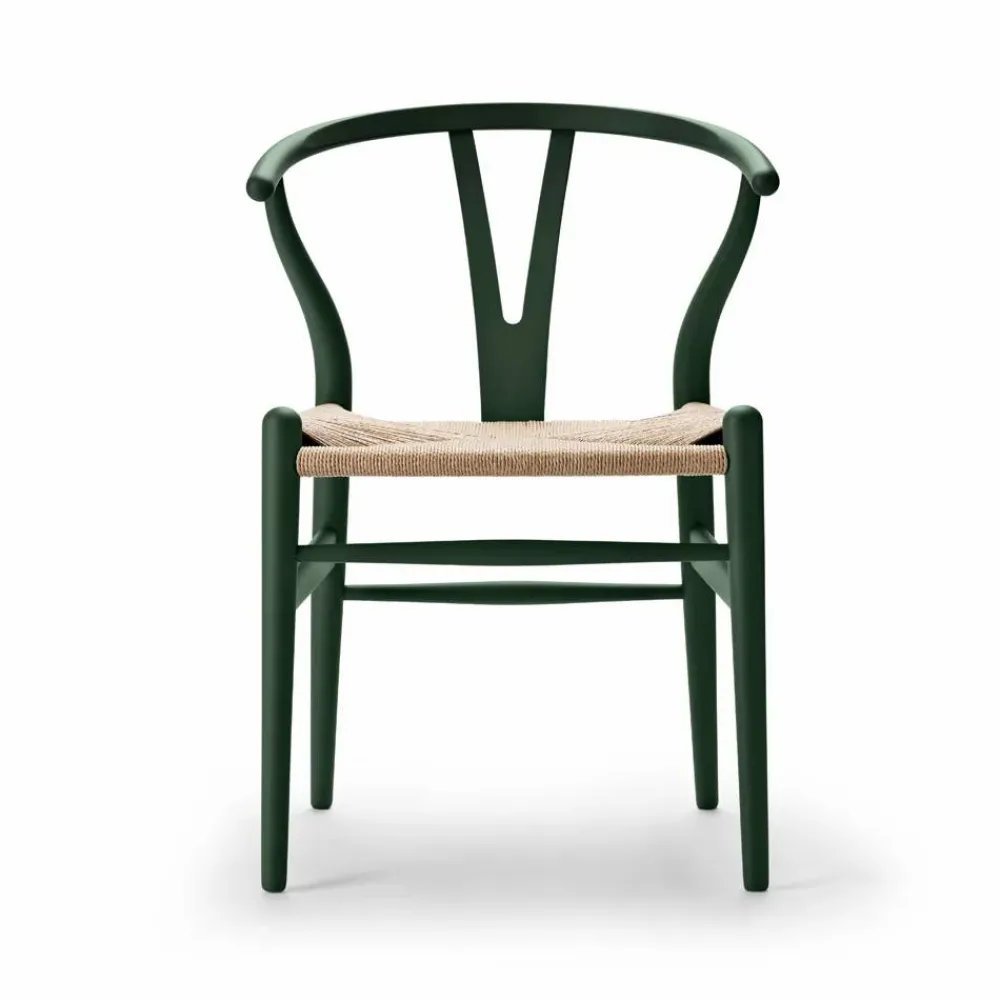 Sale Carl Hansen & Søn CH24 Y-stol Soft naturflätad sits Green S8010-G10Y