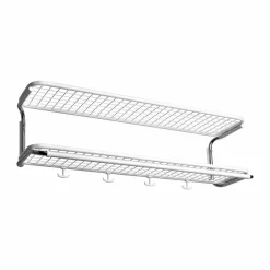 Clearance Essem Design Classic 650 hatthylla vit/krom 2 plan 90 cm