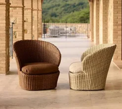 Cane-line Coast loungefåtölj swivel Umber brown (Flat Weave)