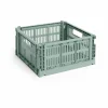New HAY Colour Crate M Square 29 5x29 5 cm Sage green