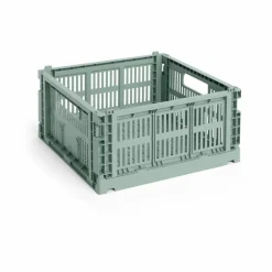 New HAY Colour Crate M Square 29 5x29 5 cm Sage green