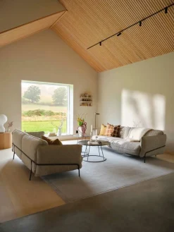 Clearance Swedese Continental soffa Wave Cobblestone-kromat stål