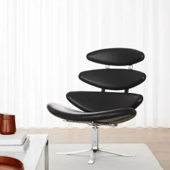 Barn Fredericia Furniture Corona fåtölj Läder omni 301-kromstativ