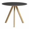 New HAY CPH20 2.0 matbord Ø90 cm Black linoleum-lacquered oak