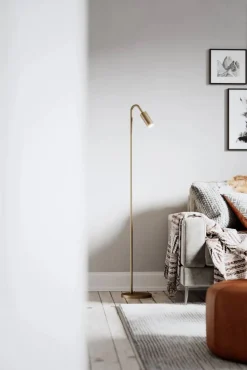 Clearance By Rydéns Curve golvlampa 146 cm Matt guld
