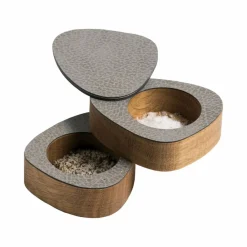 LIND DNA Curve salt & pepparset 2-pack Natur-antracitgrå