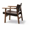 Fredericia Furniture Den spanske stol fåtölj Läder mörkbrun-oljad valnöt