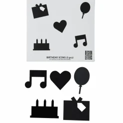 Discount Design Letters Happy Birthday icons Svart