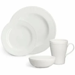 Scandi Living Dots tallrik 28 cm 4-pack Cremevit