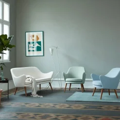 Clearance Warm Nordic Dwell soffa 2-sits tyg barnum 2 sand ben i rökt ek