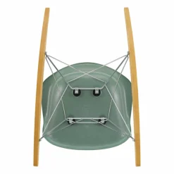 Vitra Eames fiberglass armchair RAR gungstol lönnmedar Sea foam green-Chrome