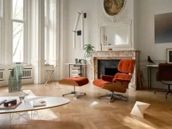 Vitra Eames Lounge Chair & Ottoman new dimensions 07 Brandy-28 cherry natural-pol. steel