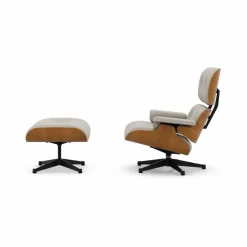 Vitra Eames Lounge Chair & Ottoman new dimensions 01 Ivory-pearl-28 cherry natural-pol. steel-black