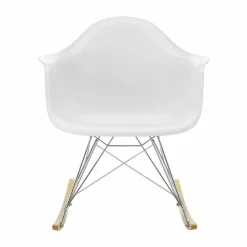 Vitra Eames Plastic Armchair RE RAR gungstol 85 cotton white-chrome-golden maple