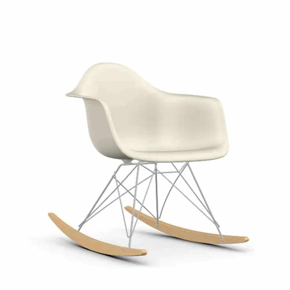 Outlet Vitra Eames Plastic Armchair RE RAR gungstol 11 pebble-chrome-golden maple
