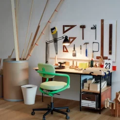 Vitra Eames unit EDU skrivbord Björk-Svart stativ