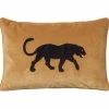 Clearance Chhatwal & Jonsson Embroidered Black Panther kuddfodral 40x60 cm Masala yellow