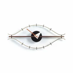 Vitra Eye clock väggklocka Mässing-Valnöt