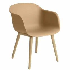 Muuto Fiber Armchair med träben Ochre-Oak (plastic)