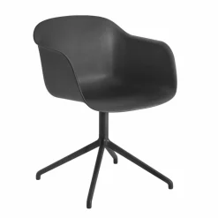 Muuto Fiber armchair swivel base kontorsstol Anthracite Black (plastic)