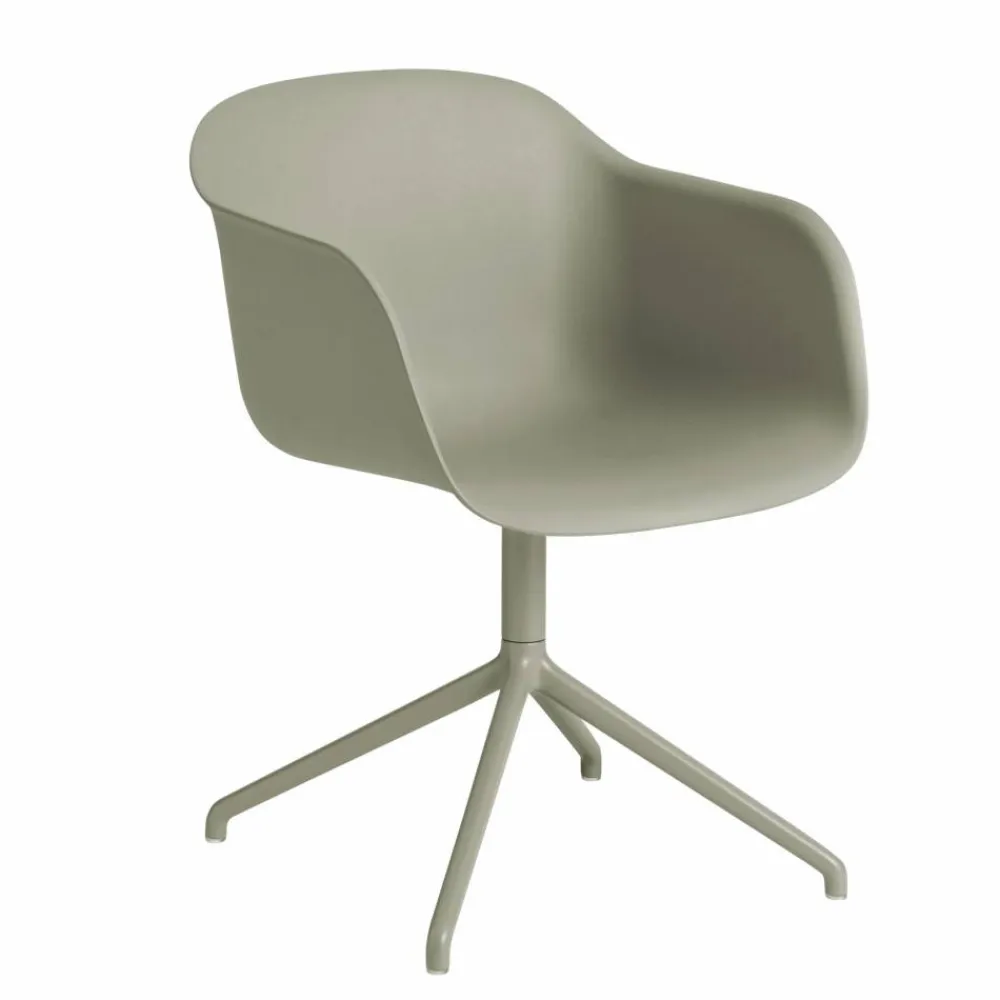 Muuto Fiber armchair swivel base kontorsstol Dusty green (plastic)