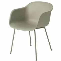 Muuto Fiber chair stol med armstöd Dusty green-Green (plastic)