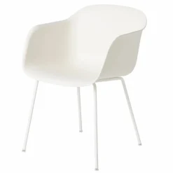 Clearance Muuto Fiber chair stol med armstöd Natural white (plastic)