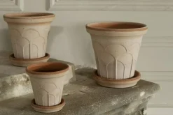 Bergs Potter Fleur kruka med fat 2 delar Rosa Ø18 cm