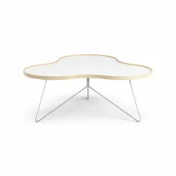 Clearance Swedese Flower bord 107x114 cm H45 cm-vit-björk-krom