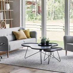 Sale Swedese Flower mono bord 62x66 cm H45cm-ek natur-krom