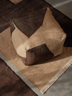 Ferm Living Forene square pouf sittpuff 60x60x40 cm Tan-Chocolate