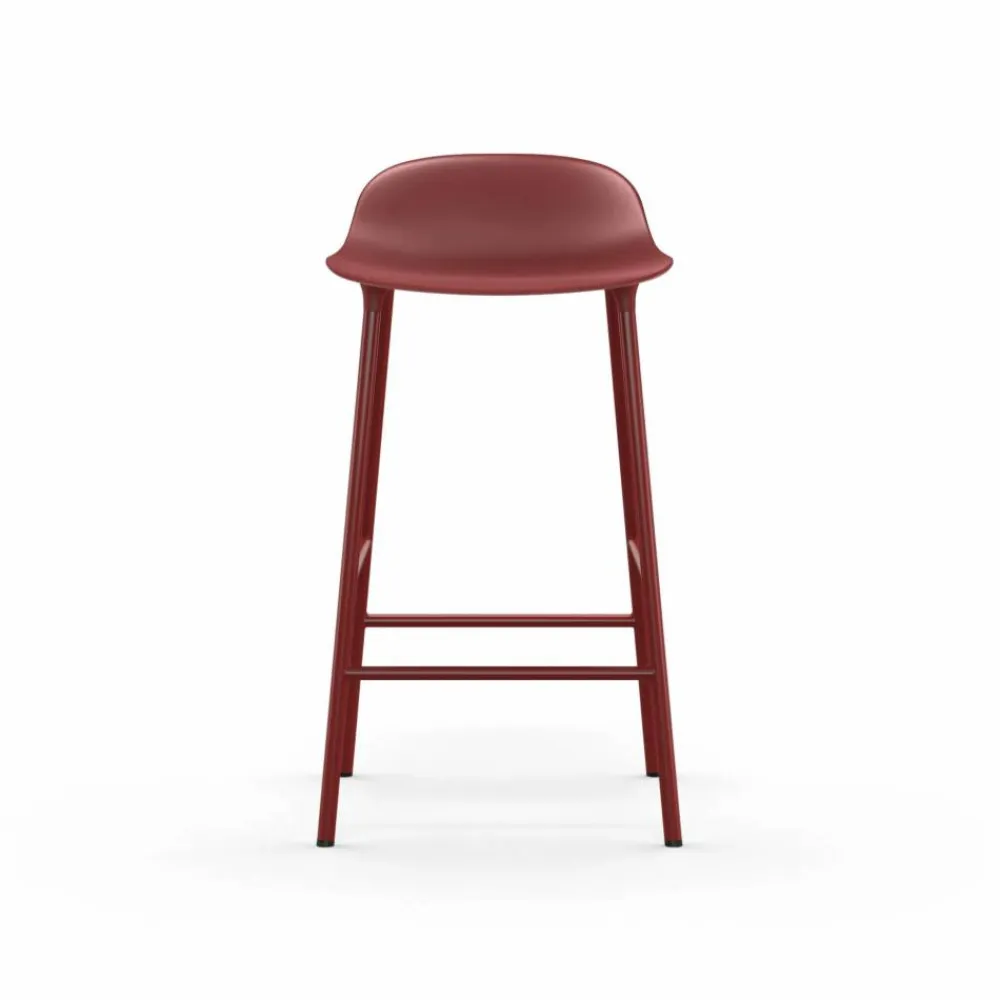 Normann Copenhagen Form barstol låg 65 cm red rödlackerad stålben