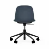 Normann Copenhagen Form chair swivel 5W kontorsstol blå svart aluminium hjul