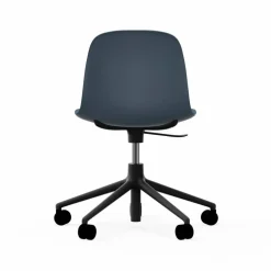 Normann Copenhagen Form chair swivel 5W kontorsstol blå svart aluminium hjul