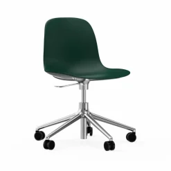 Discount Normann Copenhagen Form chair swivel 5W kontorsstol grön aluminium hjul