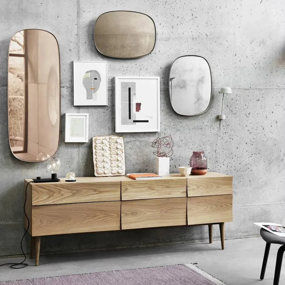 Best Muuto Framed spegel Grå 59x44 cm